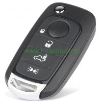 For Aftermarket Fiat Egea 500X tipo 4 button Flip remote key Megamos  AES 48 chip 433mhz SIP22 blade