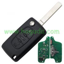 For Citroen FSK 3 button flip remote key with VA2 307 blade (With trunk button)  433Mhz ID46 Chip 