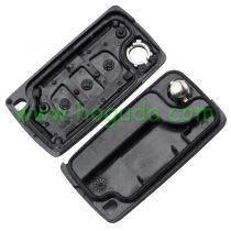 For Peugeot 307 blade 3 button flip remote key blank with light button ( VA2 Blade - 3Button -  Light - No battery place) (No Logo)