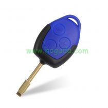 For Ford blue 3 button remote key blank with black key blade can put logo