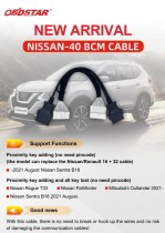 OBDSTAR For Nissan-40 BCM  Cable for for X300 DP PLUS/ X300 PRO4/ X300 DP Key Master  support proximity key adding (no need pincode) the model can replace the nissan /renault 16+32 cable -2021 August 
