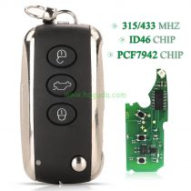 For Bentley 3+1 Buttons with 433MHz ID46-PCF7942 Flip Smart Remote Car Key  FCCID: KR5 5WK45031