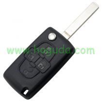 For Citroen ASK 4 button flip remote key with VA2 307 blade 433Mhz PCF7941 Chip (Before 2011 year)
