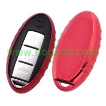 For Nissan TPU protective key case red color