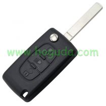 For Peugeot ASK 3 button flip remote key with VA2 307 blade (With Light button)  433Mhz PCF7941 Chip (Before 2011 year)