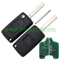 For Peugeot ASK 3 button flip remote key with VA2 307 blade (With trunk button)  433Mhz PCF7941 Chip (Before 2011 year)
