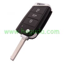For VW 3 button remote key shell with HU149 Blade