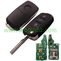 For VW MQB 3B flip remote key with ID48 chip-434mhz ASK model