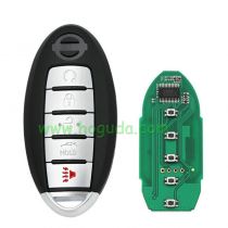  For Nissan 5 button Smart Remote Car Key With  433.92MHz PCF7952A / HITAG 2 / 46 CHIP FCCID:CWTWB1G744