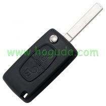 For Peugeot 307 blade 2 buttons flip remote key blank  ( VA2 Blade -  2Button - With battery place ) (No Logo)