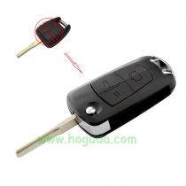 For Opel 3 button modified flip remote key blank with HU43 Blade