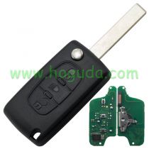 For Citroen FSK 3 button flip remote key with HU83 407 blade  (With Light button) 433Mhz ID46 Chip 