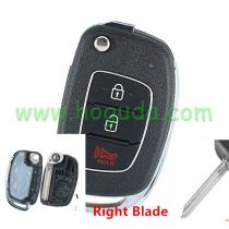 For New Hyundai 2+1 button remote key blank with Right Blade